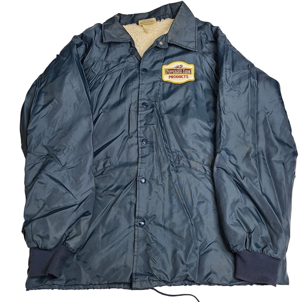 Vintage Sherpa Lined Pepperidge Farms Bomber Employee Jacket Size‎ Large 42 44